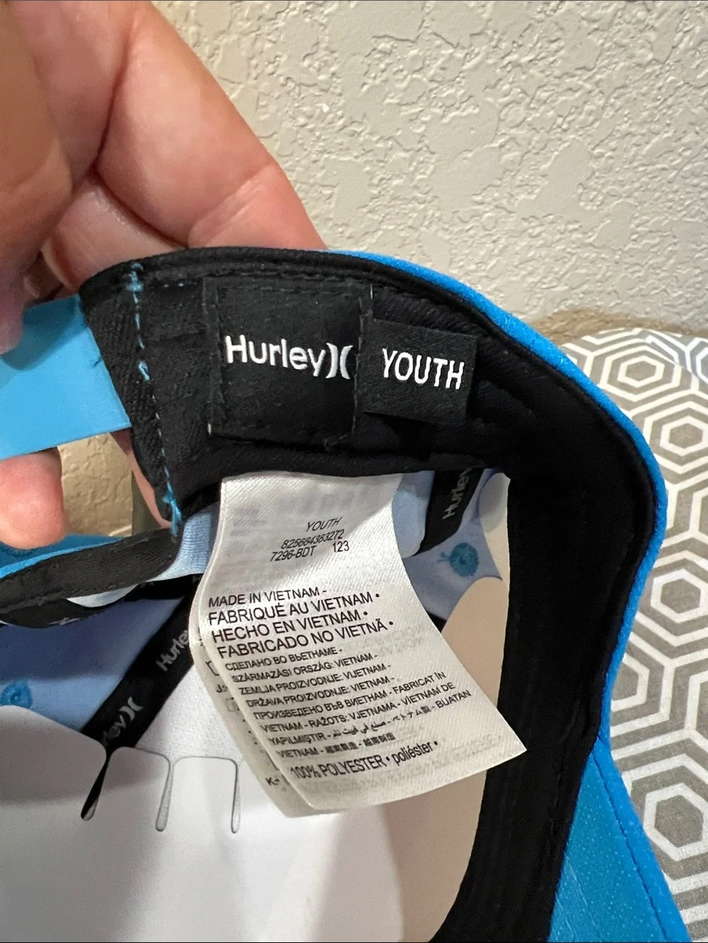 Hurley youth H20-dri indigo blue with White Logo
